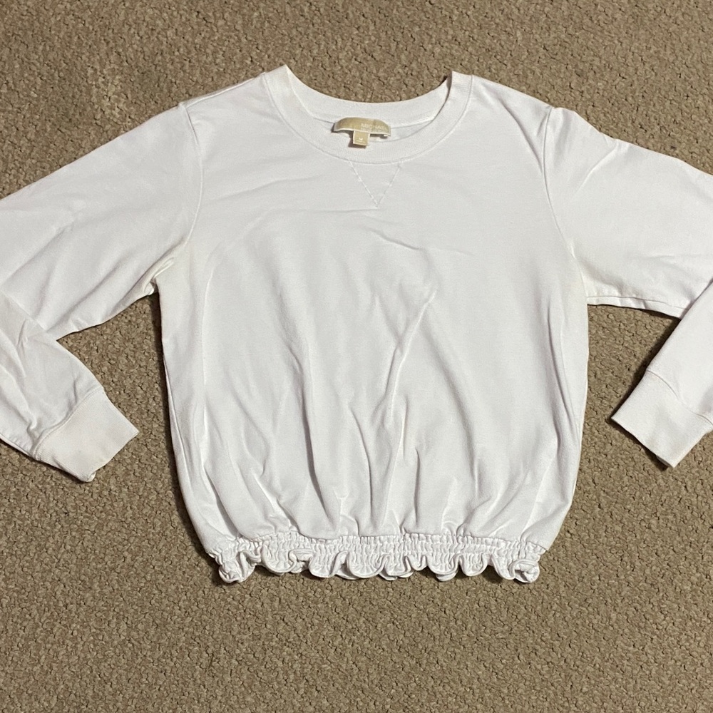 Michael Kors women’s size medium white dressy sweatshirt elastic waist